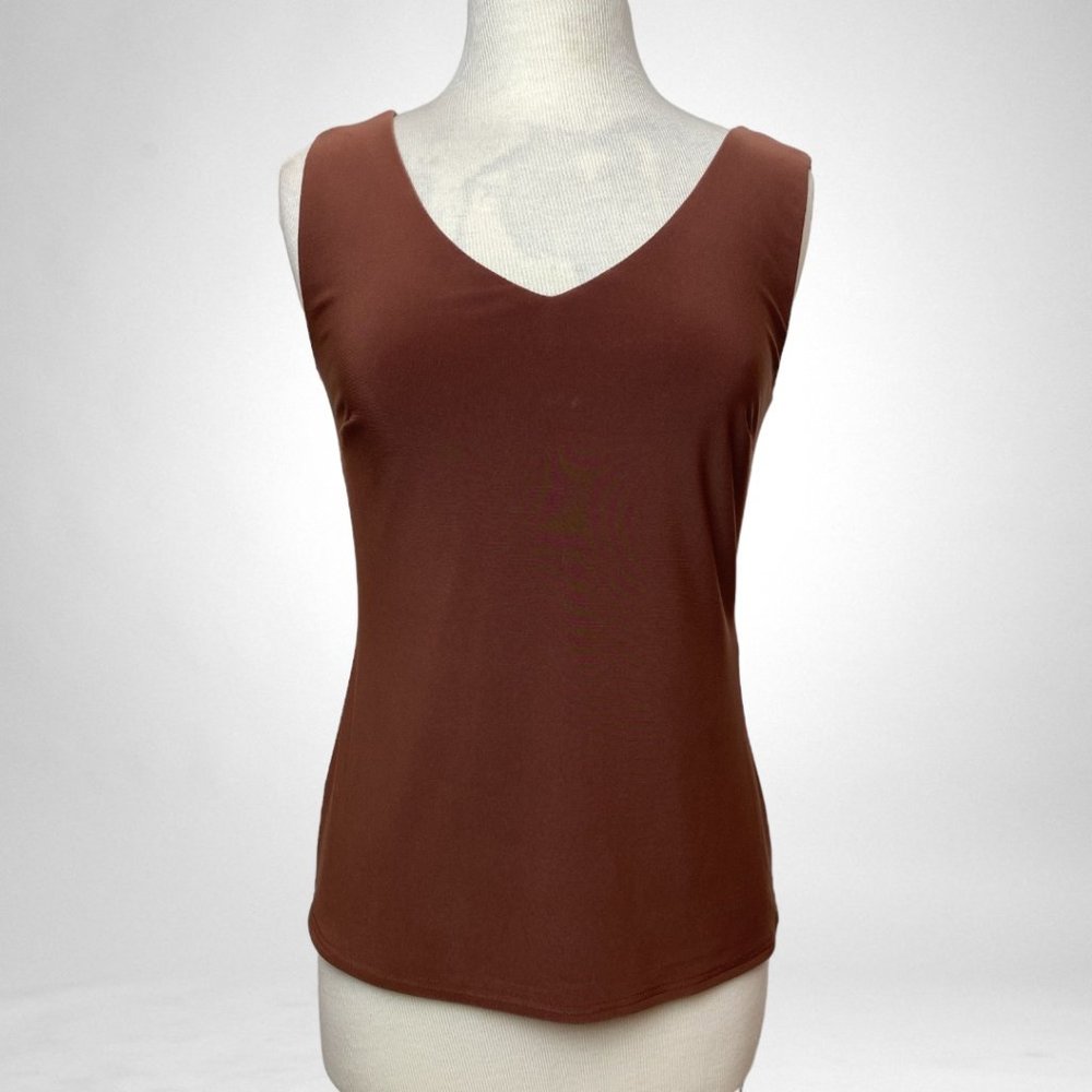 NWT Size 8 Joseph Ribkoff Espresso V-Neck Sleeveless Tank Top 201546S